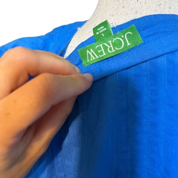 New J.Crew Size L VOILE PINTUCK Tiered Cover Up Swim Dress blue BQ963 SU23 - Picture 4 of 5